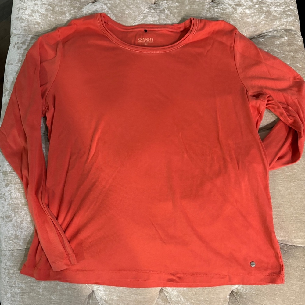 OLSEN Women's Long Sleeve Tee - Vibrant Orange